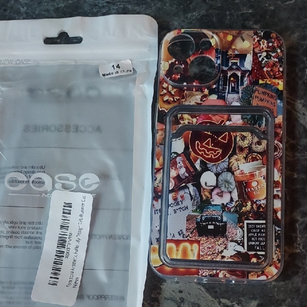 Festive Halloween Collage Phone Case - Black and Orange